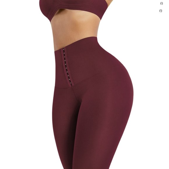 Red Classic Waist Training Leggings - Picture 2 of 6